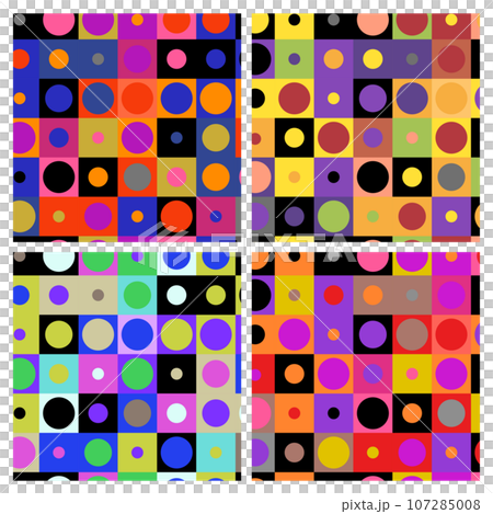 Colorful retro pattern set Colorful retro pattern set 107285008