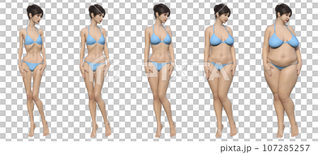 3D model female diet before and after set 3D model female diet before and after set 107285257