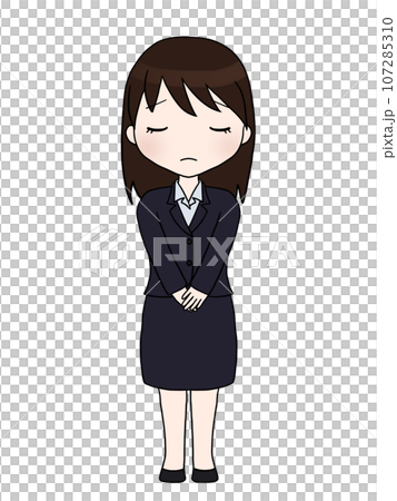 お辞儀するスーツ姿の女性2（お辞儀2） 107285310