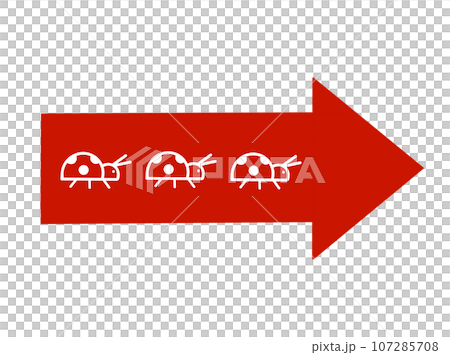 Illustration of an arrow with a ladybug design 107285708