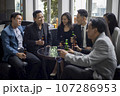 Happiness young bubiness teamwork party activity after work in restaurant. 107286953
