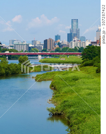 杜の都仙台の風景（広瀬川下流域）【宮城県仙台市】 107287422
