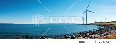 Offshore farm with wind turbines 107289071