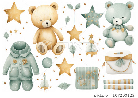 Cute bears with stars 107290125