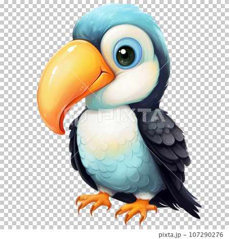 Watercolor illustration of cute tropical inn bird 107290276