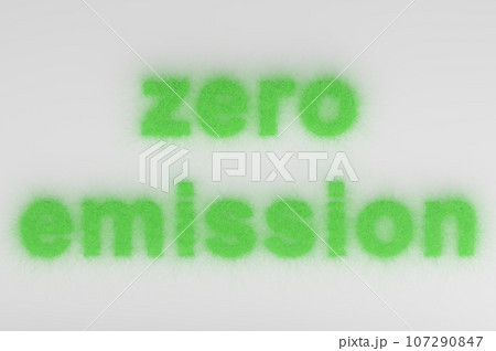 3D illustration. Volumetric inscription zero emission on a white background.  107290847