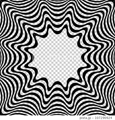 Abstract Op Art Wavy Lines Pattern with 3D Illusion Effect. Vector Illustration. Abstract Op Art Wavy Lines Pattern with 3D Illusion Effect. Vector Illustration. 107290924