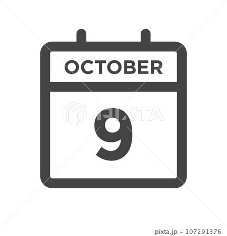 October 9 Calendar Day or Calender Date for Deadlines or Appointment 107291376