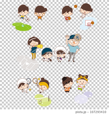 スポーツを楽しむ家族のイラスト 107293410