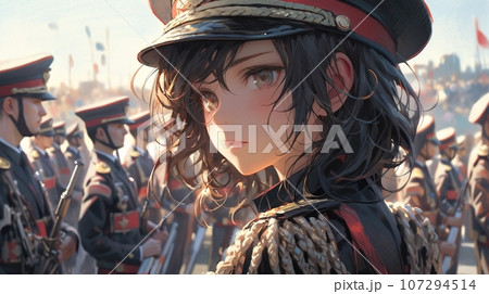 ［AI生成画像］軍服を着た黒髪少女4 107294514