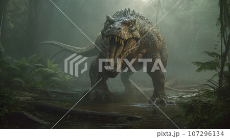 Dinosaur in the forest Dinosaur in the forest 107296134