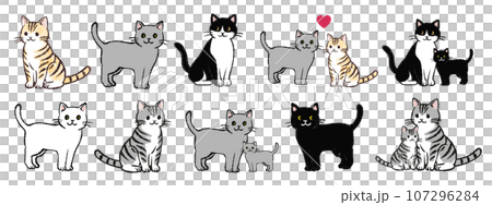 猫のイラスト素材セット	 107296284