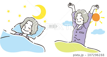 良い睡眠・スッキリ起床　セット　円　丸　シニア 107296288