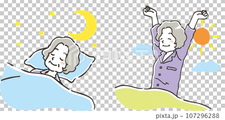 良い睡眠・スッキリ起床　セット　円　丸　シニア 107296288