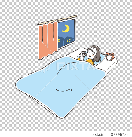 young woman sleeping 107296783