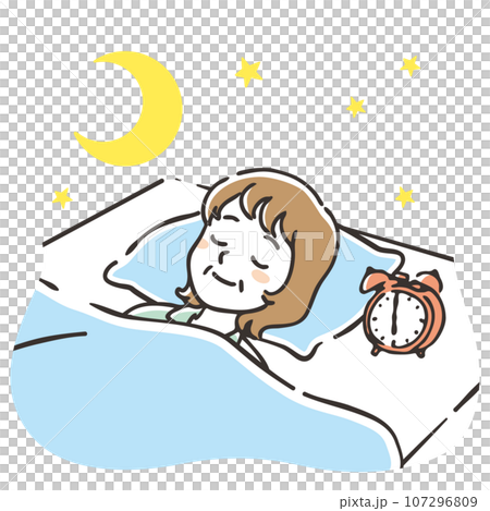 A middle woman who sleeps deeply A middle woman who sleeps deeply 107296809