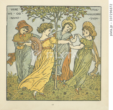 アンティークイラスト こどもたち 107296872