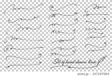 Set of hand-drawn decorative lines (black) Set of hand-drawn decorative lines (black) 107297064