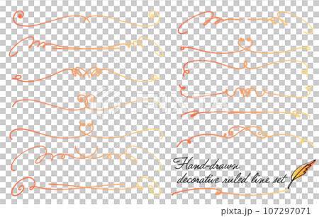 Set of hand-drawn decorative frames (warm color gradation) Set of hand-drawn decorative frames (warm color gradation) 107297071