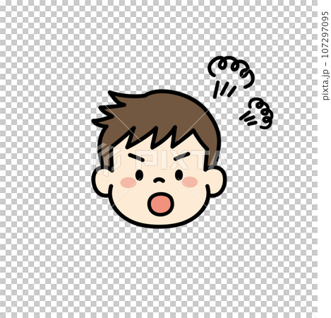 生氣的孩子臉圖示圖 107297095
