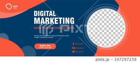 Business webinar social media post template design and used in digital Marketing concepts banner template design 107297239