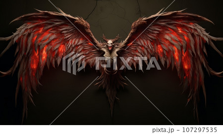 Demon with wings wall decorative figurine AI 107297535