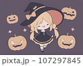 ハロウィンの仮装をした女の子（AI生成画像） 107297845