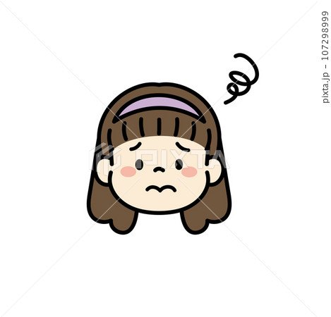 子ども 顔 アイコン イラスト 悩む 子ども 顔 アイコン イラスト 悩む 107298999