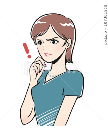 ムッとして怒る上品な若い女性 ムッとして怒る上品な若い女性 107301858