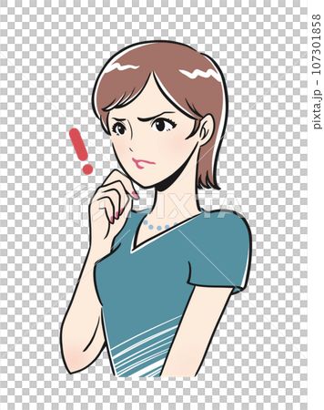 ムッとして怒る上品な若い女性 ムッとして怒る上品な若い女性 107301858