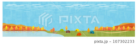 秋の背景素材 横位置 秋の背景素材 横位置 107302233