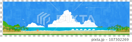 夏の海辺　背景素材　横位置 107302269