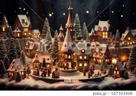 クリスマスの街のミニチュア AI生成画像 AI画像 クリスマスの街のミニチュア AI生成画像 AI画像 107303806