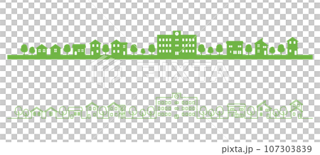Simple cityscape illustration set Simple cityscape illustration set 107303839