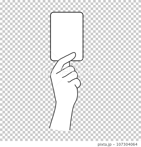 Illustration of a hand giving out a card 107304064