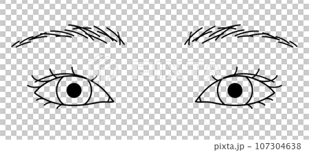 眼睛：末廣雙眼皮，黑白 107304638