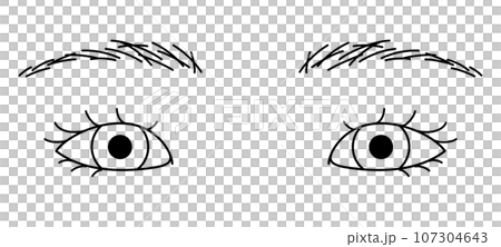 Eyes: Single eyelid, Mongolian folds, black and white Eyes: Single eyelid, Mongolian folds, black and white 107304643