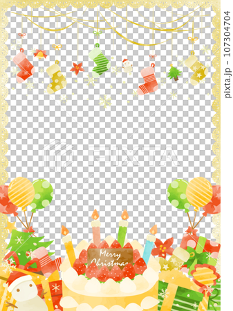 カラフルなクリスマスのフレーム 107304704