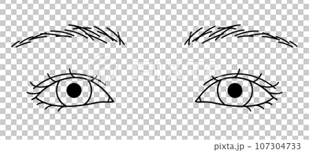 Eyes, drooping eyes, black and white 107304733