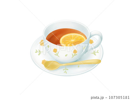 水彩で描いたレモンティー 107305181