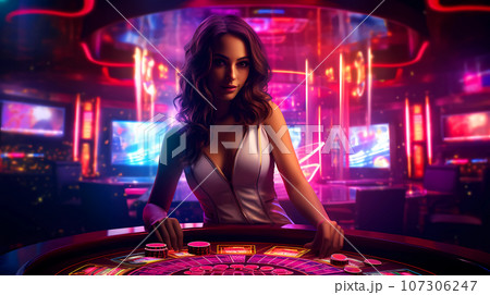 Illustration of entertainment and gambling in a luxury casino Illustration of entertainment and gambling in a luxury casino 107306247