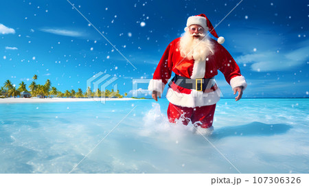 Illustration of an exotic island for Christmas 107306326