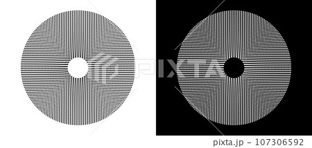 Abstract background with rhombuses in circle. Art design spiral as logo or icon. A black figure on a white background and an equally white figure on the black side. Abstract background with rhombuses in circle. Art design spiral as logo or icon. A black figure on a white background and an equally white figure on the black side. 107306592