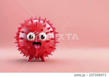 A cartoon-style virus stamp A cartoon-style virus stamp 107306671