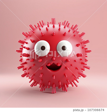 A cartoon-style virus stamp 107306674