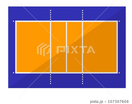 Volleyball field with zones for players vector 107307608