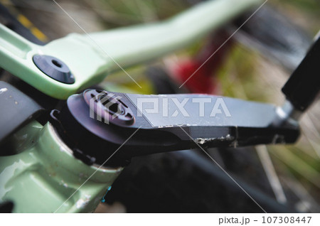 pedal mount close-up, sports mountain bike pedal mount close-up, sports mountain bike 107308447