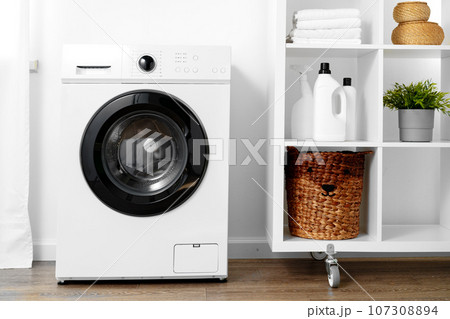 Close up of washing machine in a laundry room 107308894