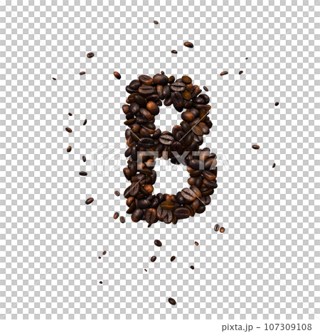 Coffee text typeface out of coffee isolated the character B Coffee text typeface out of coffee isolated the character B 107309108