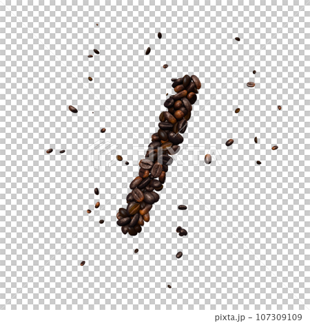 Coffee text typeface out of coffee isolated the character Backslash Coffee text typeface out of coffee isolated the character Backslash 107309109